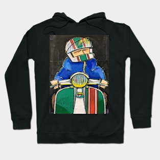 Retro Scooter, Classic Scooter, Scooterist, Scootering, Scooter Rider, Mod Art Hoodie